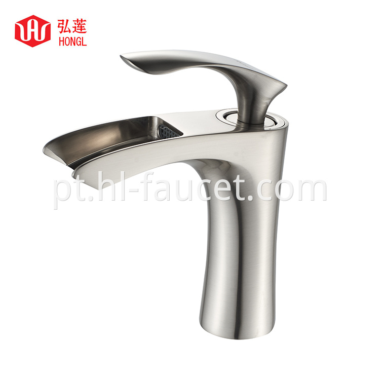 Brushed Nickel Waterfall Basin Faucet